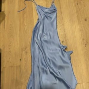 Xs cowl neck silk like dress in blue